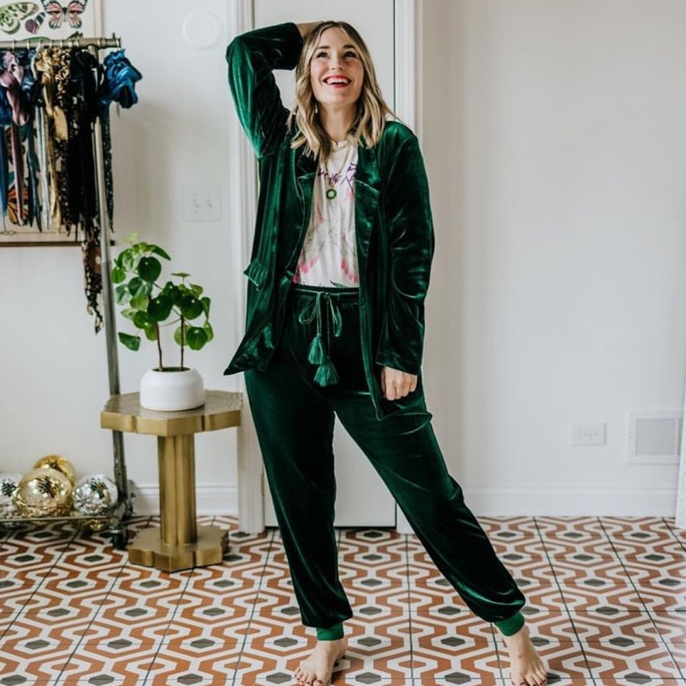 Vada Winter Velvet Blazer and Pants